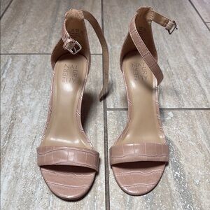 Naturalizer Tan Heeled Sandals with Ankle Strap
